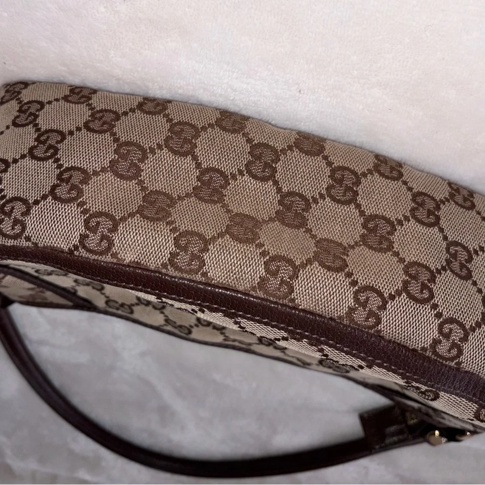 Gucci Brown Monogram D Ring Abbey Pochette - Picture 8 of 12